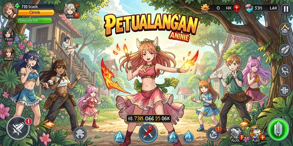 Tampilan gameplay anime yang spektakuler dan mengasyikkan.