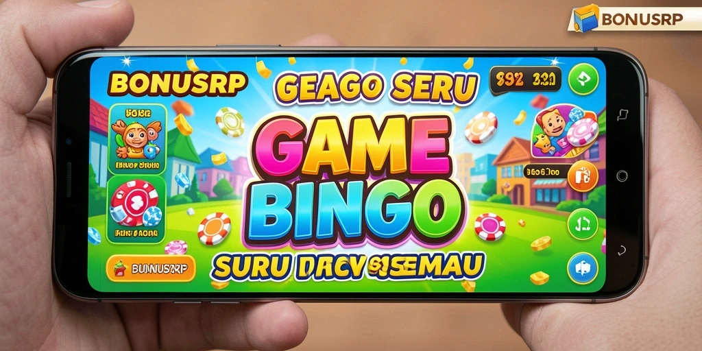 Tangkapan layar utama BONUSRP menampilkan gameplay Bingo yang menarik dan interaktif.