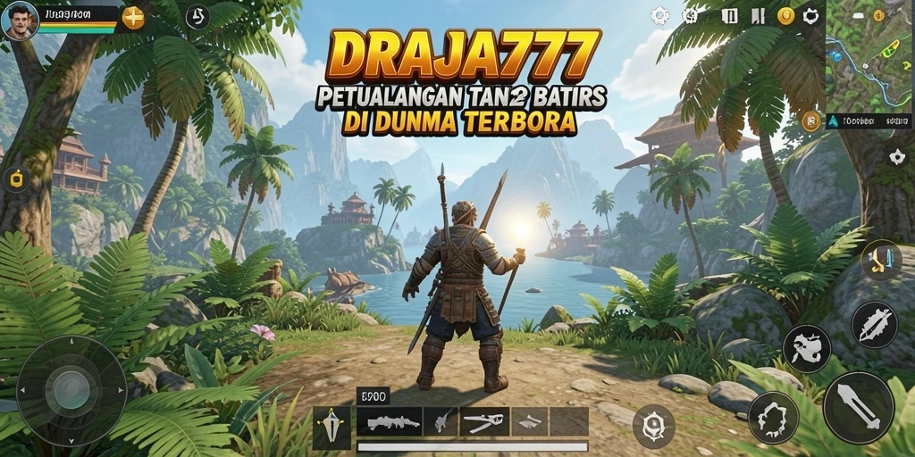 Screenshot gameplay DRAJA777 yang menunjukkan dunia terbuka yang luas dan interaktif.