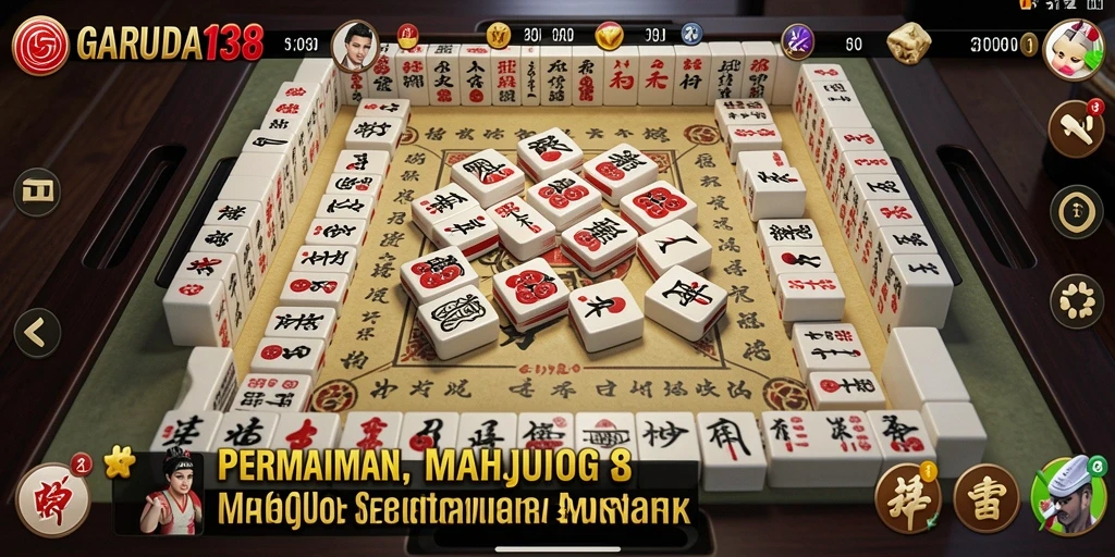 Tampilan gameplay Mahjong dalam GARUDA138 yang menarik.