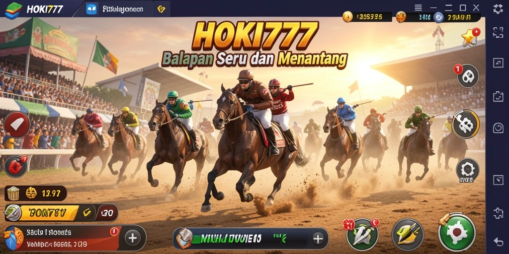 Screenshot gameplay HOKI777 menampilkan balapan seru di jalan raya.