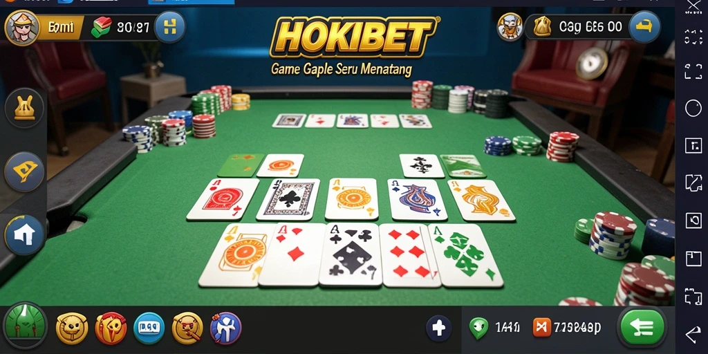 Tampilan gameplay Gaple yang seru di HOKIBET.