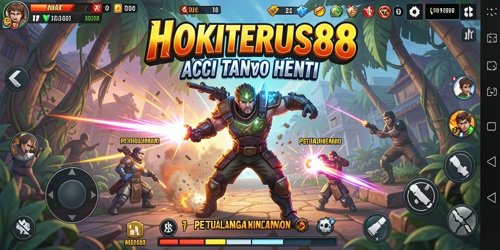 Tampilan gameplay seru di HOKITERUS88 dengan pertarungan aksi.