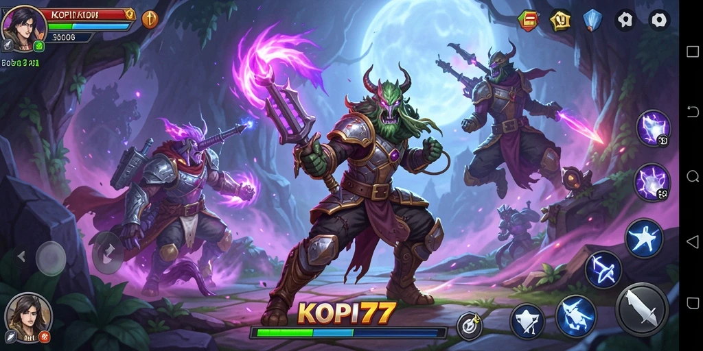 Tampilan gameplay KOPI77 yang menarik dan dinamis.