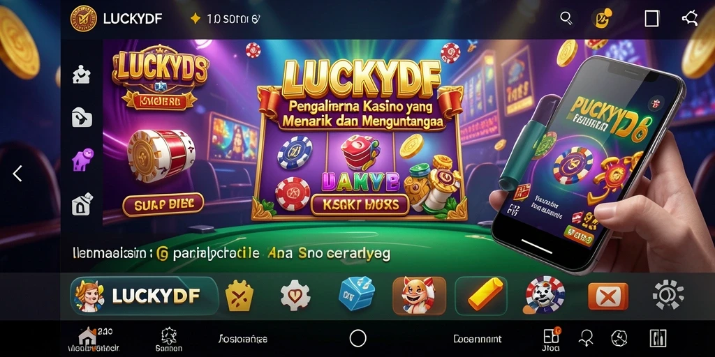 Tampilan gameplay LUCKYDF yang menakjubkan dan penuh aksi kasino.