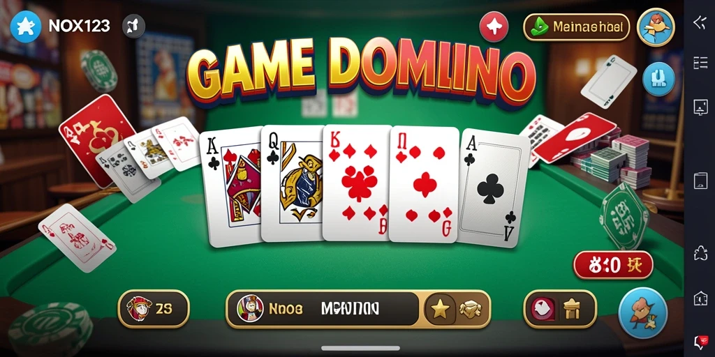 Gameplay seru dari NOX123 dengan berbagai mode Domino.