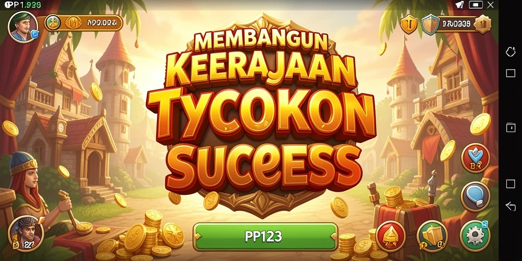 Screenshot utama PP123 menunjukkan gameplay seru dari pengelolaan bisnis Tycoon.