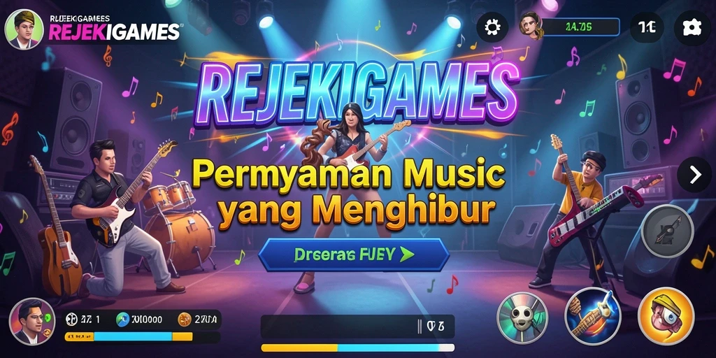 Tangkapan layar dari gameplay <strong>REJEKIGAMES</strong> yang menampilkan interaksi musik yang seru.