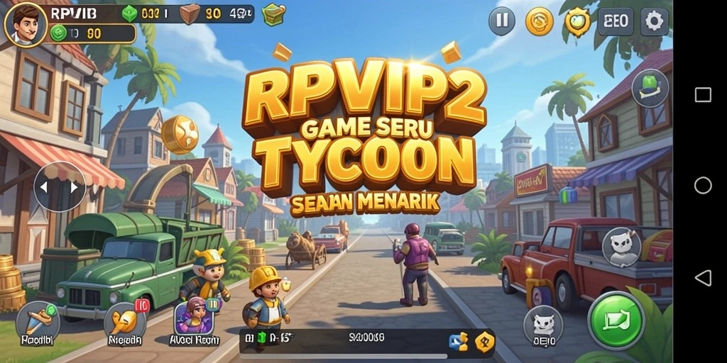 Tampilan menarik dari gameplay RPVIP2 yang penuh strategi Tycoon.
