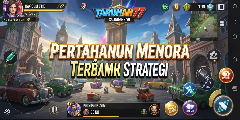Gameplay menengah yang menampilkan pertahanan menara strategis.
